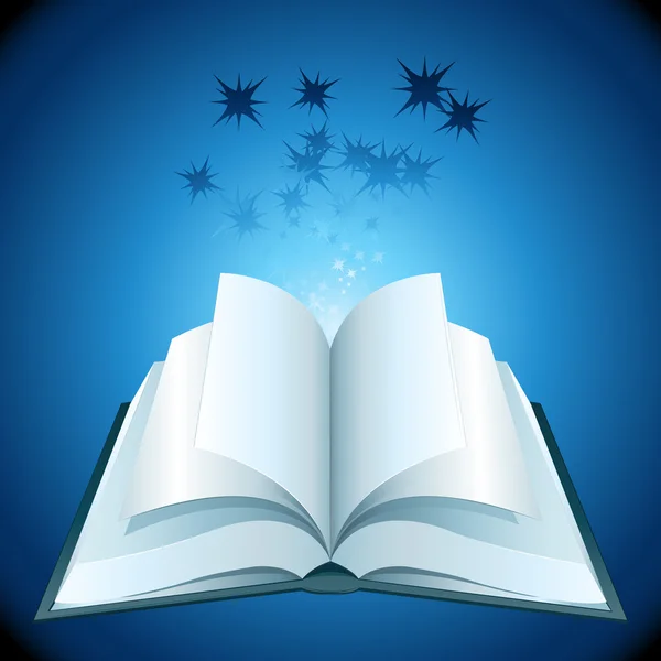 Open boek met sterren — Stockfoto