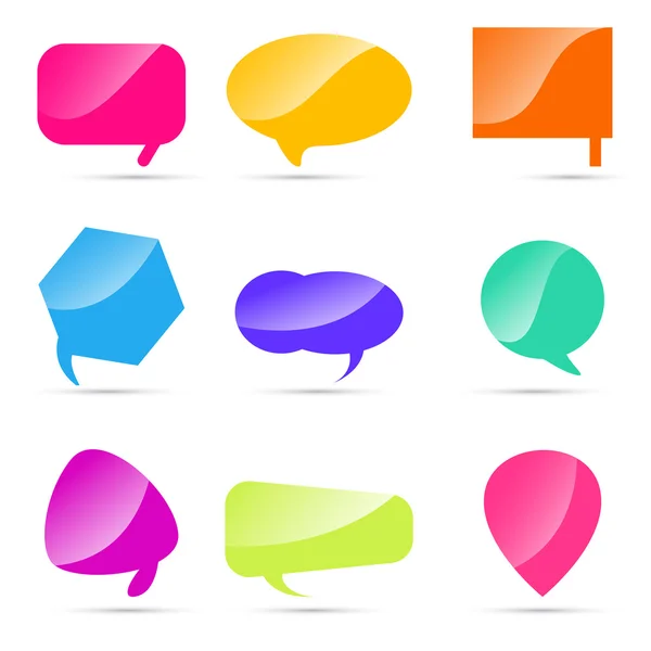 Conjunto de bolhas de fala coloridas — Fotografia de Stock