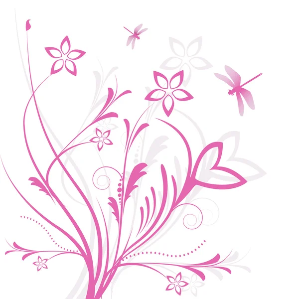 Virágos háttér pillangóval — Stock Fotó