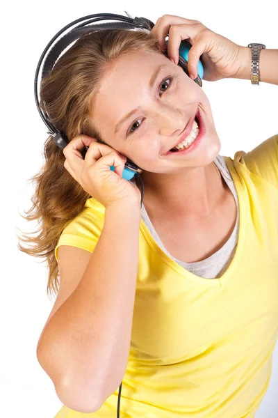 Attractive girl enjoying music — Stock Photo, Image