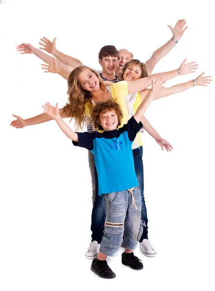 Porträtt av glada tre generation familj — Stockfoto