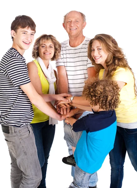 Объединённая семья из пяти человек. — стоковое фото