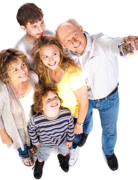 Självporträtt av lycklig familj — Stockfoto