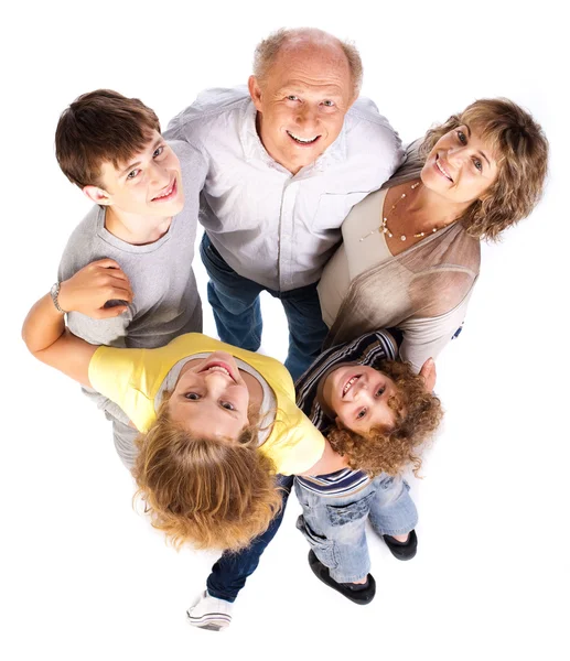 Aerial view of happy family — Stock Photo, Image