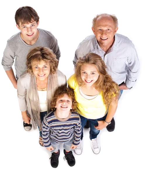 Famiglia felice e amorevole di cinque persone — Foto Stock