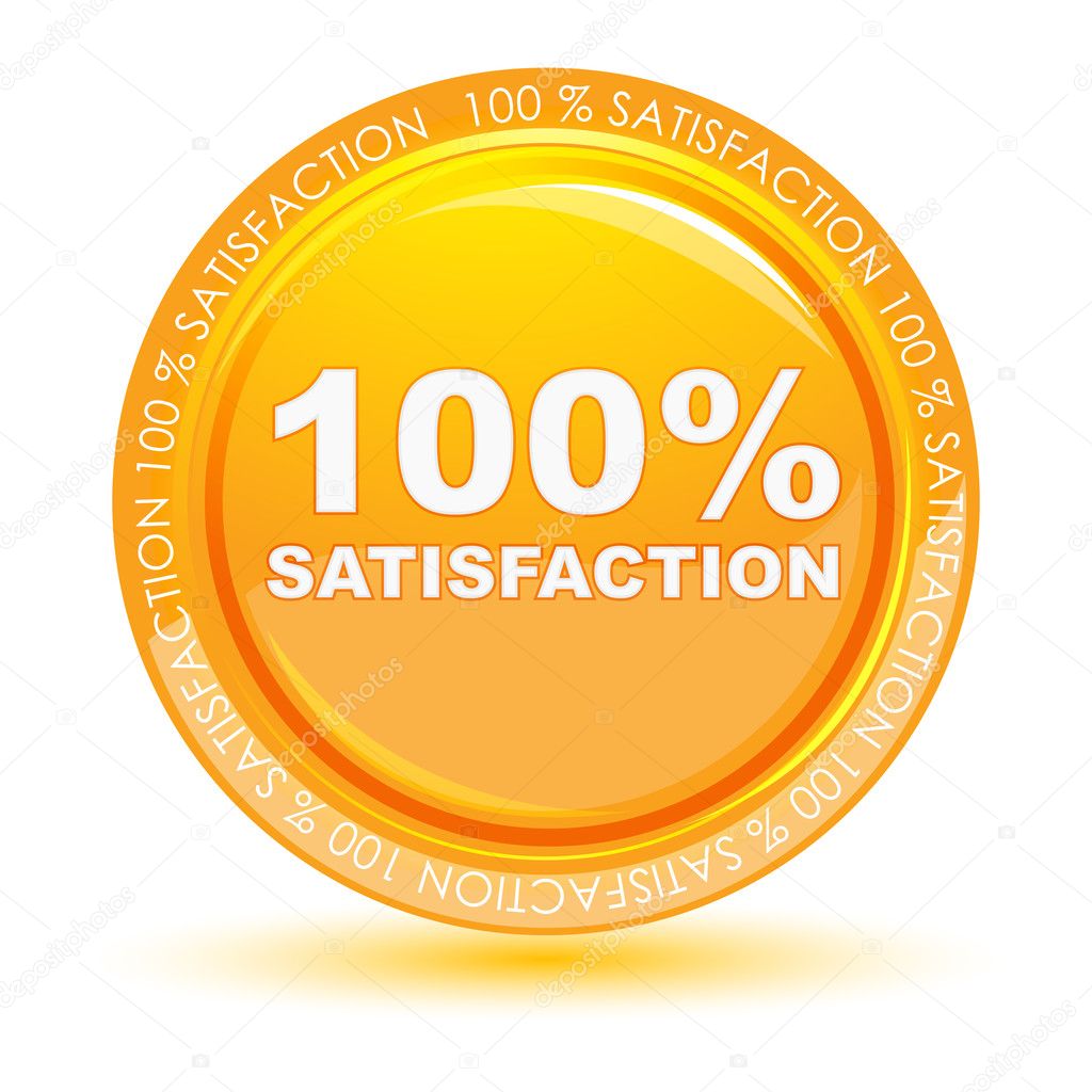 One hundred percent satisfaction tag