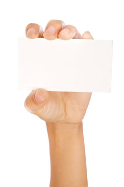 Hand holding a card clipart