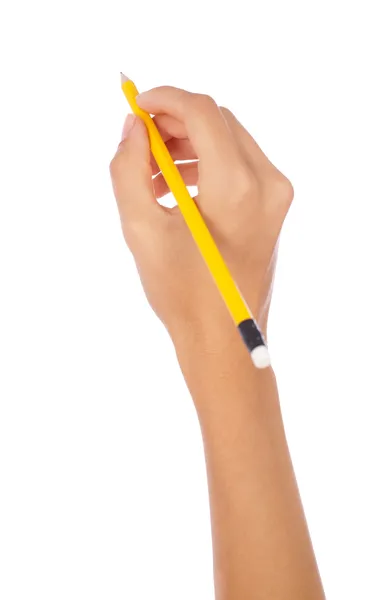Mão segurando um lápis — Fotografia de Stock