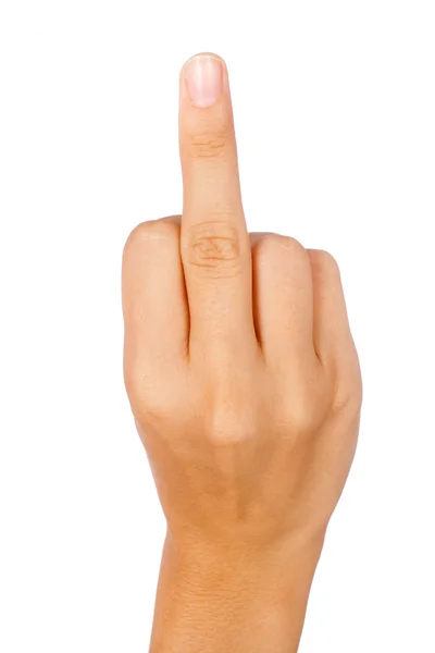 Hand showing a middle finger — Stock Photo, Image