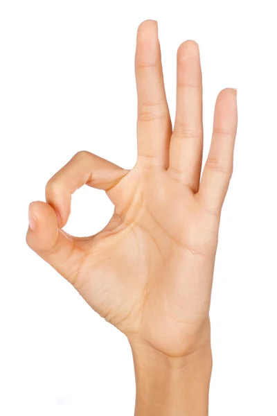 OK tecken, hand gest — Stockfoto