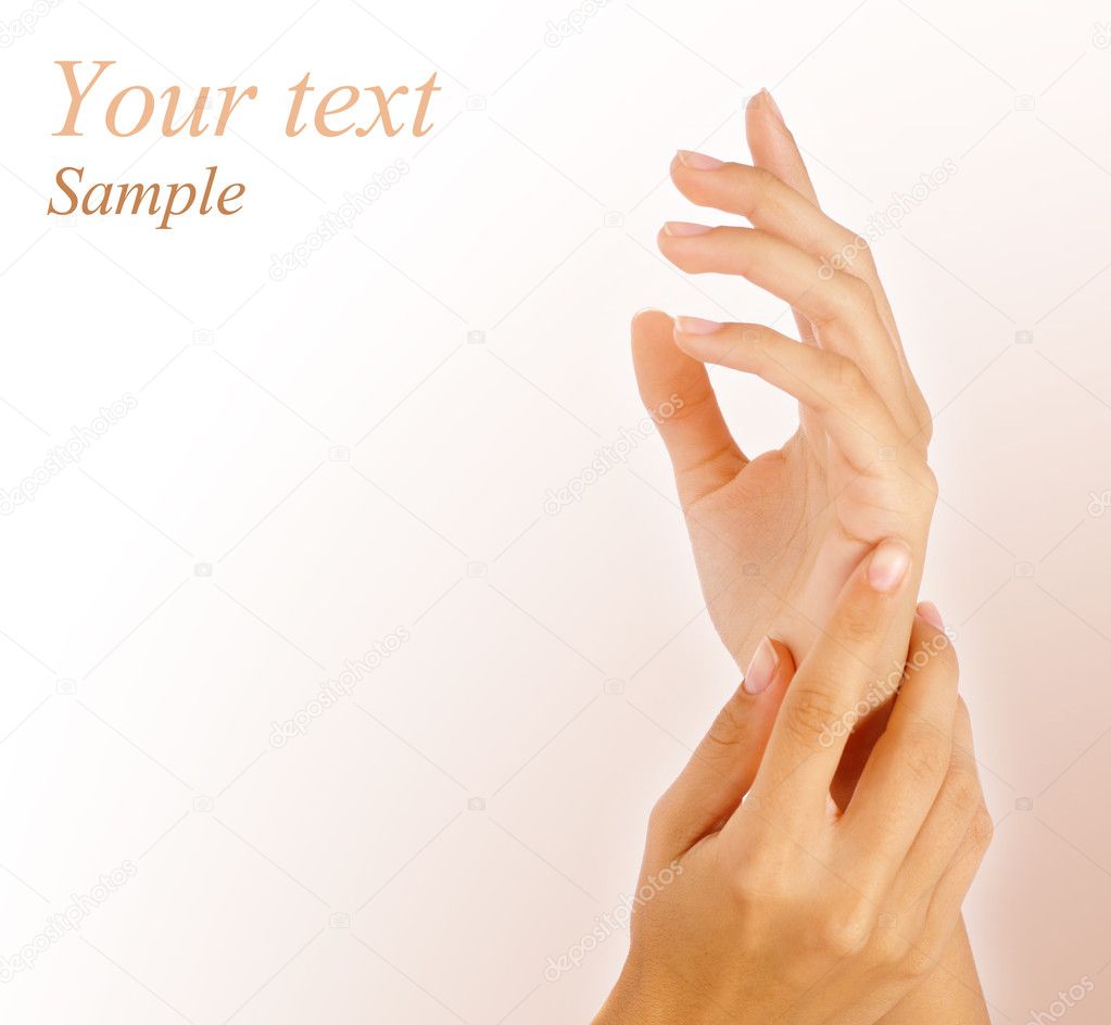 Beautiful female hands with copy-space
