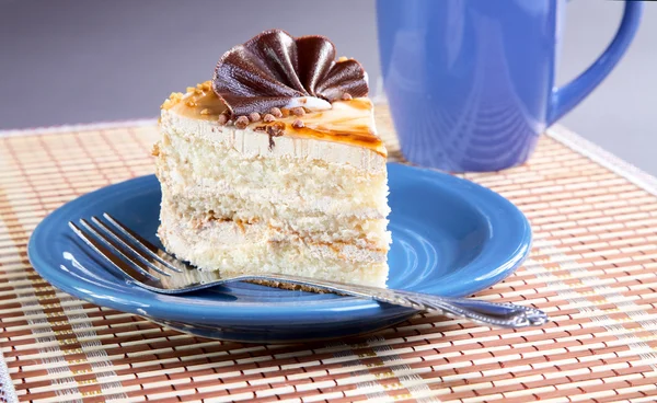 Piastra torta con tappo e tazza — Foto Stock