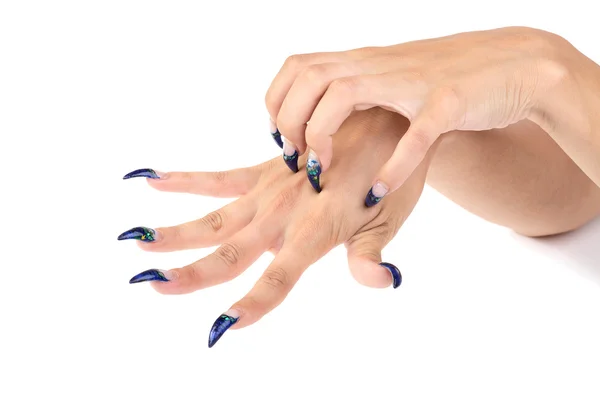 Mãos femininas com manicure isolada — Fotografia de Stock