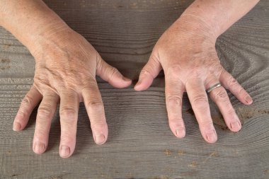 Hands of the old woman clipart