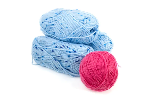 Balls of threads for knitting isolated — Stock Photo, Image