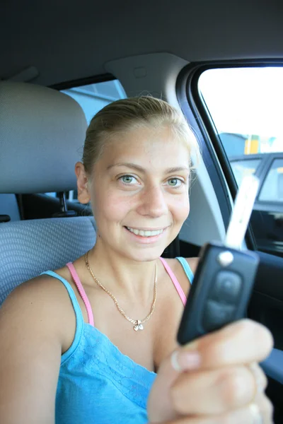 stock image Woman in the car -driver