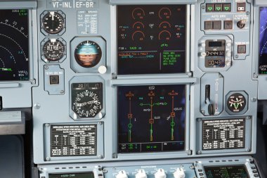 Aircraft cockpit dashboard clipart