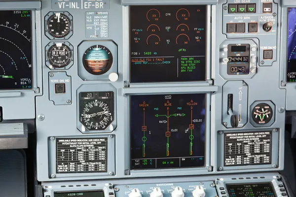 Aircraft cockpit dashboard — Stock Photo, Image