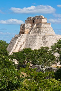 Mayan pyramid (Pyramid of the Magician, Adivino) in Uxmal, Mexic clipart