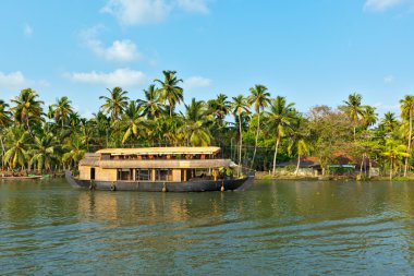 Houseboat on Kerala backwaters, India clipart