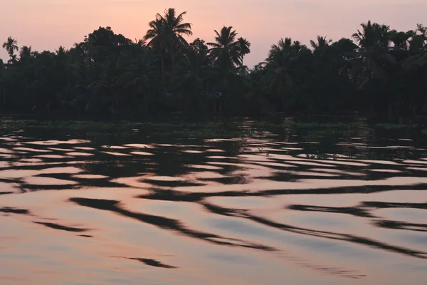 Zonsopgang op de backwaters van kerala — Stockfoto