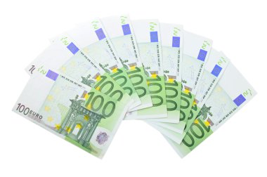 Fan from number of euro banknotes