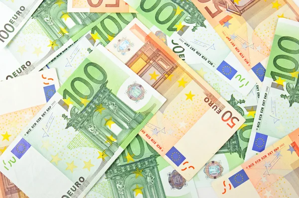 Pozadí z eurobankovek — Stock fotografie