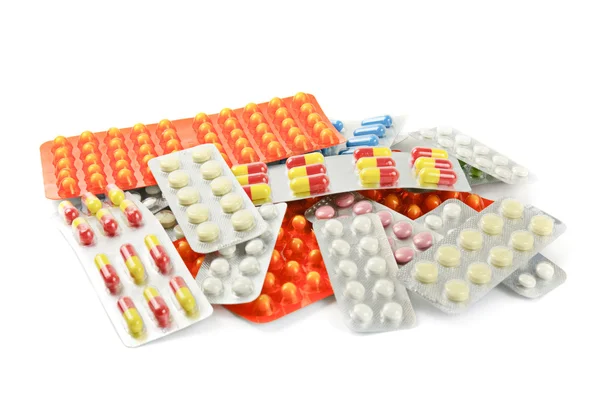 Mångfärgade medicin piller — Stockfoto