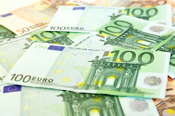 Предпосылки от банкнот евро — стоковое фото