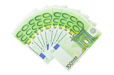 Fan from number of euro banknotes