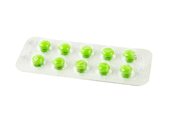 Pakiet zielony tabletki — Zdjęcie stockowe