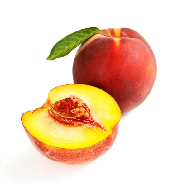 Single fresh ripe peach Stock Picture
