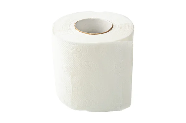 Papel higiénico isolado sobre branco — Fotografia de Stock