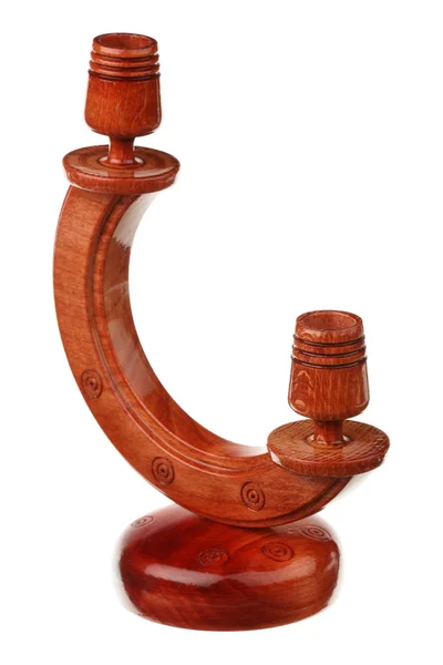 Wooden candlestick — Stock Photo, Image