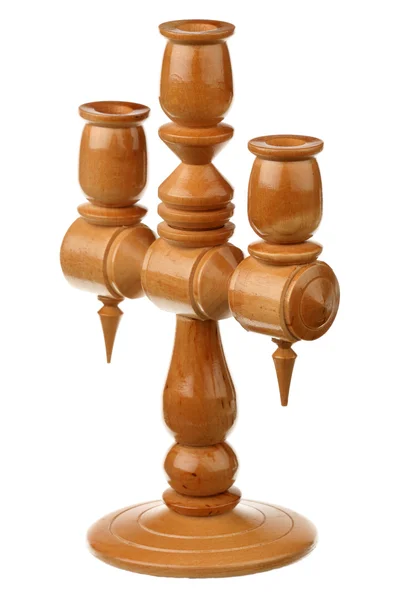 Wooden candlestick — Stock Photo, Image