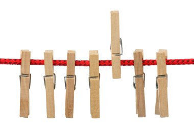 Clothespins on rope clipart
