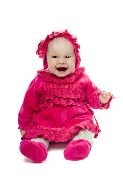 Playful baby girl clipart