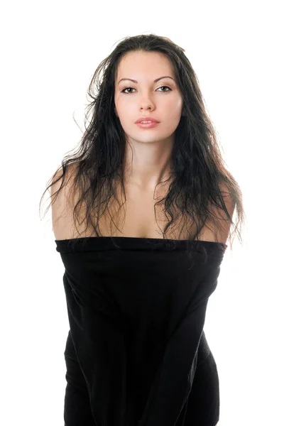 Jovem mulher com cabelo fluindo — Fotografia de Stock