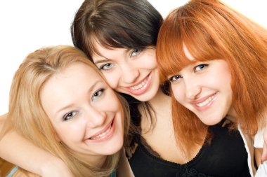 Portrait of three women clipart