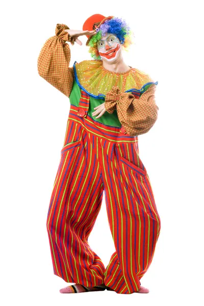 Смешной игривый клоун — стоковое фото