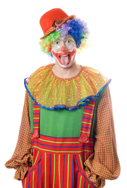 Clown tonen zijn tong — Stockfoto