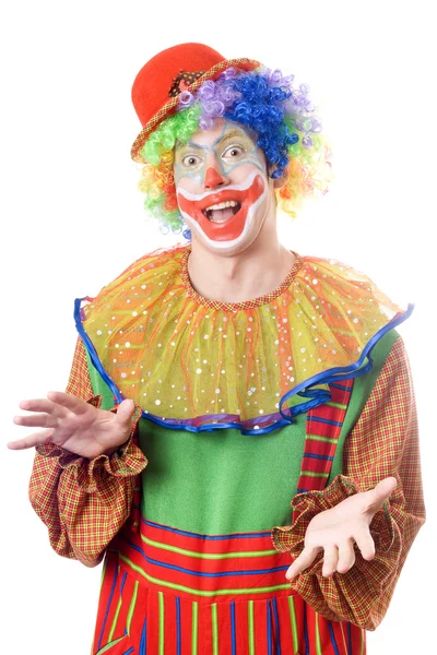 Portret van een grappige jonge clown — Stockfoto