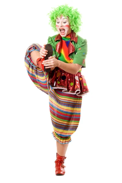 Ženský klaun — Stock fotografie