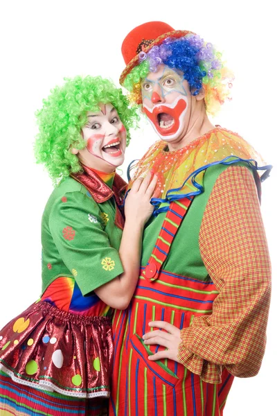 Deux drôles de clowns. Isolé — Photo