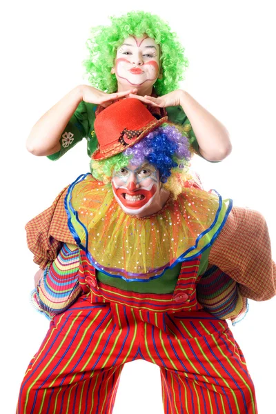Un paio di buffi clown — Foto Stock