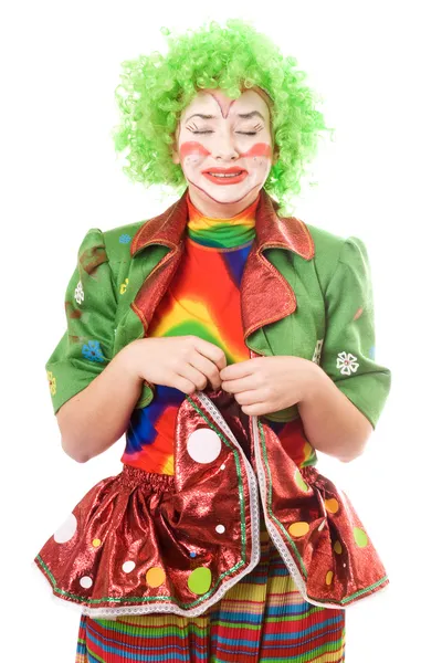 Portret van een huilende vrouwelijke clown — Stockfoto