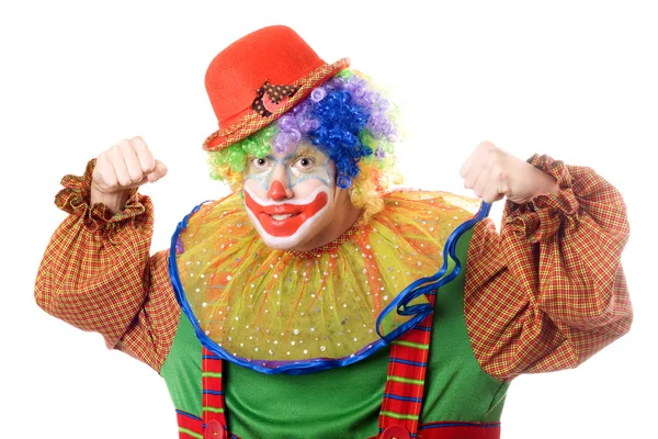 Portrait of an aggressive clown — Stock Photo, Image