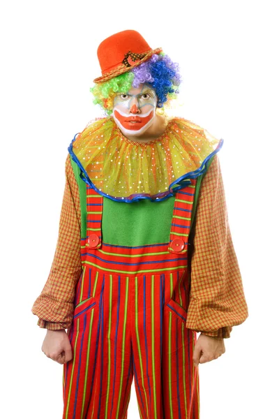 Porträtt av en vildsint clown — Stockfoto