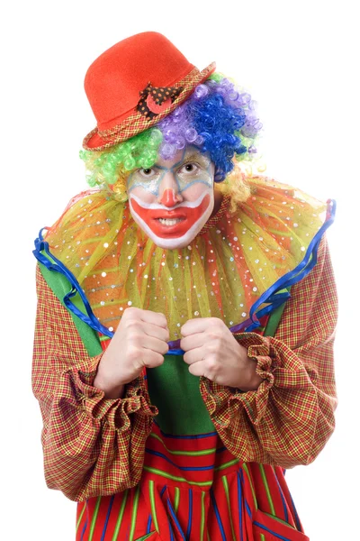 Portrait of an angry clown — Stock Photo, Image