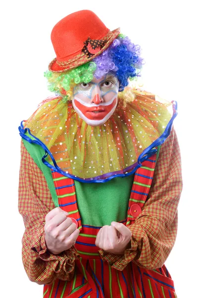 Porträtt av en ond clown — Stockfoto